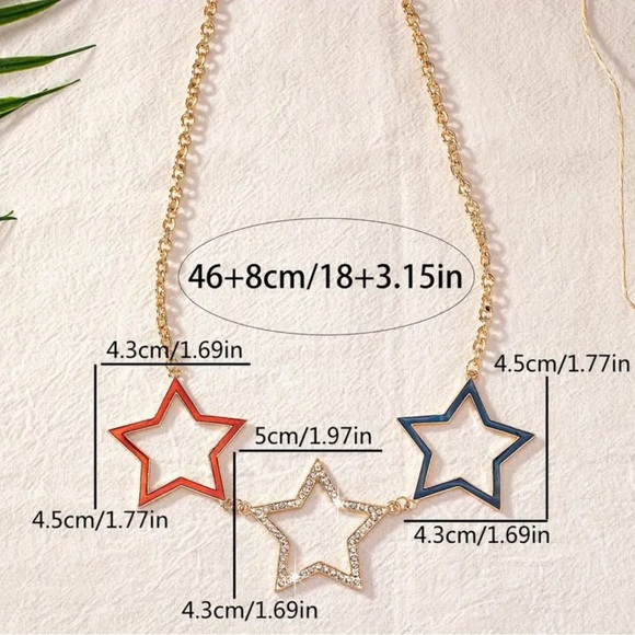 Patriotic Star Crystal Necklace - Picture 4 of 5